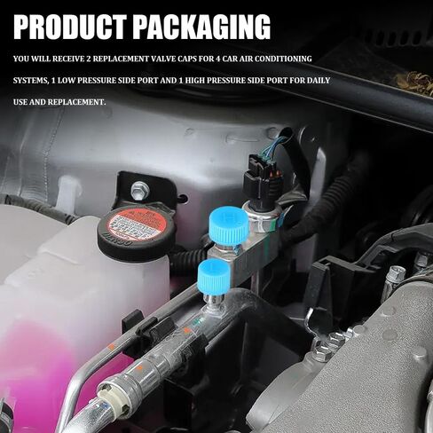 2PCS Replacement Valve Caps for Car Air Conditioning, Car Refrigerant Caps, Leakproof R134a AC System Charging Port Dust Cover, Auto High & Low Pressure AC Covers for Most Vehicles (2PCS) in Saudi Arabia