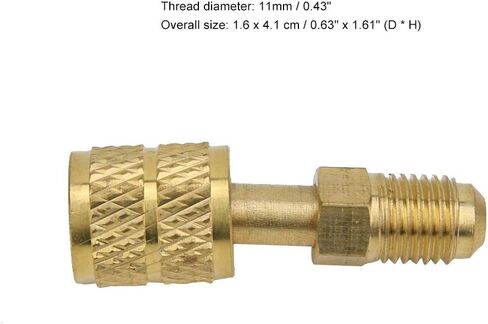 محول تيار متردد نحاسي من Walfront 1/4 ذكر إلى 5/16 موصل SAE أنثى لوحدة تقسيم صغيرة للتبريد R410، محول HVAC نحاسي لخدمات التبريد مع وصلة مضادة للخلف in Saudi Arabia