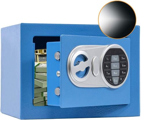 Safe Box with Sensor Light, Security Safe with Digital Keypad Money Safe Steel Construction Hidden with Lock，Small Safe, Wall or Cabinet Anchoring Design(White) in Saudi Arabia