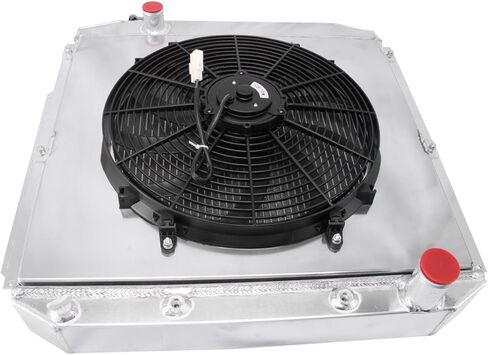 4 Rows Radiator&Shroud Fan For 1953-1956 Ford F100 F150 F250 F350 Pickup Truck Chevy V8 1954 1955, Base Standard Cab Pickup 3.9L 4.2L 4.4L Full Aluminum Radiator for Ford 53 54 55 56 in Saudi Arabia