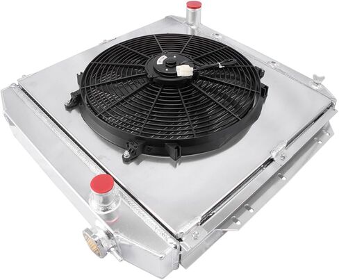 4 Rows Radiator&Shroud Fan For 1953-1956 Ford F100 F150 F250 F350 Pickup Truck Chevy V8 1954 1955, Base Standard Cab Pickup 3.9L 4.2L 4.4L Full Aluminum Radiator for Ford 53 54 55 56 in Saudi Arabia