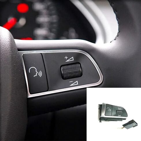 Steering Wheel Mounted Cruise Control Switch Butto L&R Steering Wheel Buttons MFSW Control Switch Cruise/Fit for Audi Q5 Q7 A3 A4 A5 A8L A7 A6 C6 A8 S5 S8 in Saudi Arabia