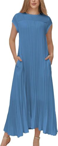 Women's Plus Size Casual Summer Dress Sleeveless Sundress A-Line Tank Mini Knee Length Empire Waist with Pockets in Saudi Arabia