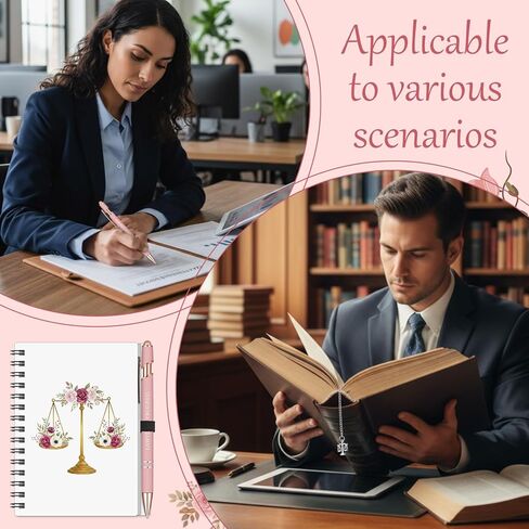 5 قطع من هدية عيد الحب للمحامي للنساء، أساسيات المحامي، موازين الأزهار للعدالة، دفتر المحامي قيد التقدم، إشارة مرجعية للنساء في القانون، حقيبة مكياج، هدية التخرج للمحامي القانوني ودراسة البار in Kuwait