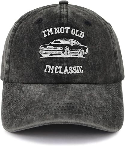 Classic Car Dad Hat, Men Gag Baseball Cap with I'm Not Old I'm Classic Embroidery, Birthday Retirement Gift for Grandpa in Saudi Arabia