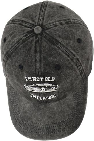 Classic Car Dad Hat, Men Gag Baseball Cap with I'm Not Old I'm Classic Embroidery, Birthday Retirement Gift for Grandpa in Saudi Arabia