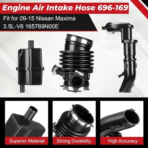 696-169 Engine Air Intake Hose, Fit for Nissan Maxima 3.5L-V6 2009-2015 Replaces# 696-169 165769N00C in Saudi Arabia