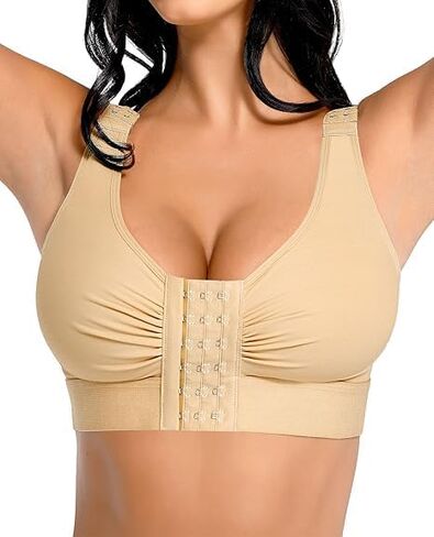 FeelinGirl Post Surgery Compression Bra for Women's Front Closure Bra with Adjustable Straps Wirefree Bra in Saudi Arabia