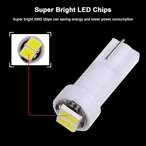Cciyu T5 74 لوحة العدادات لوحة قياس لوحة القيادة مؤشر LED لمبات الإضاءة مع المقبس، 10 عبوات in Saudi Arabia