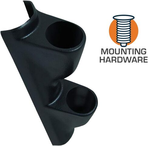 حزمة قياس GlowShift متوافقة مع Ford F-Series F-250 F-350 1987-1997 - أسود 7 ألوان 35 رطل لكل بوصة مربعة ومقاييس درجة حرارة ناقل الحركة - جراب عمود مزدوج أسود in Saudi Arabia