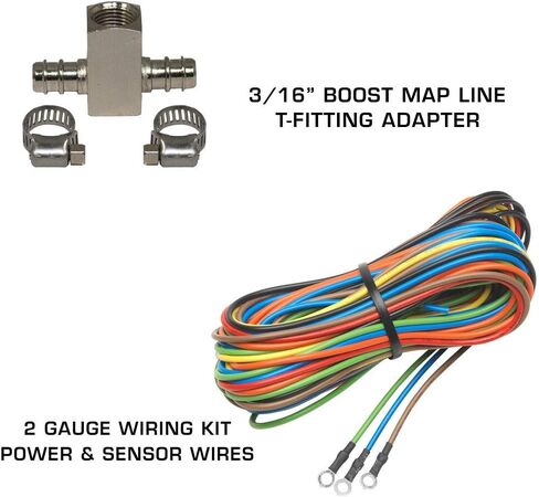 حزمة قياس GlowShift متوافقة مع Ford F-Series F-250 F-350 1987-1997 - أسود 7 ألوان 35 رطل لكل بوصة مربعة ومقاييس درجة حرارة ناقل الحركة - جراب عمود مزدوج أسود in Saudi Arabia
