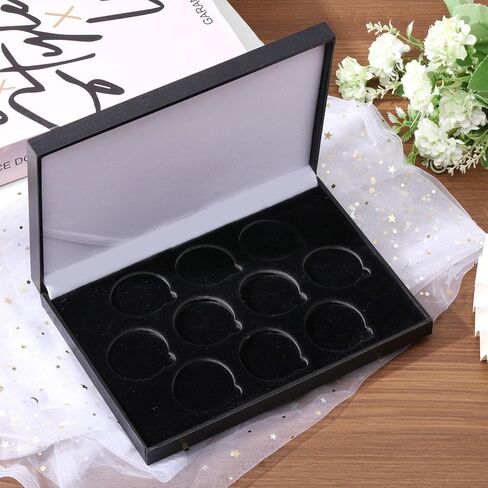 Coin Display Case PU Black Velvet Display Coin Box 45mm Challenge Coin Storage Presentation Box for Commemorative Coins Medals, 10 Slots in Saudi Arabia