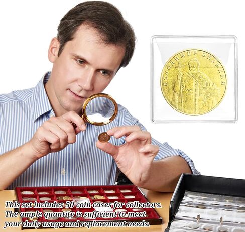 50 قطعة من أكمام العملات المعدنية بجيب واحد، مقاس 2.1 × 2.0 بوصة من البلاستيك الشفاف لحماية العملات المعدنية، وحاملات العملات المعدنية الفردية، وجيب واحد صغير لهواة جمع العملات المعدنية in Saudi Arabia