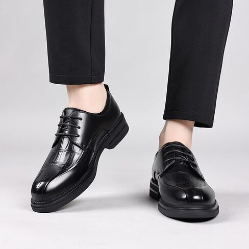 Men's Dress Business Shoes Lace-up Rubber Shoes Low-top Pointed Comfortable Non-Slip Breathable Casual Shoes for Men in Kuwait