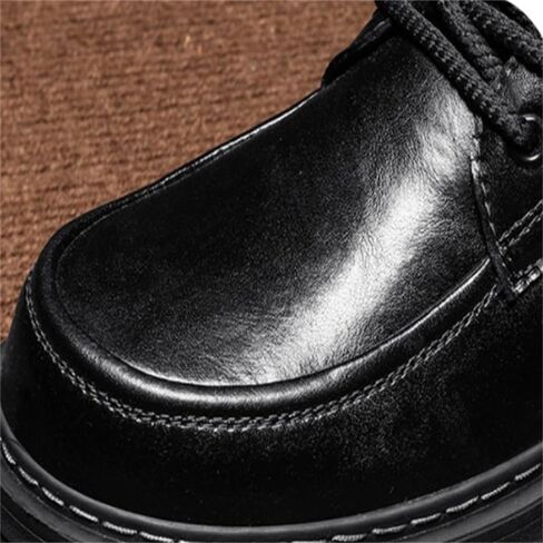 Men's Casual Leather Boots High-top work Shoes Thick-soled Lace-up Versatile Comfortable Breathable Non-slip wear-resistant Oxford Shoes for Men in Kuwait