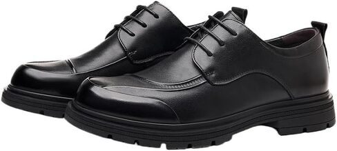 Men's Leather Shoes Casual Shoes Business Commuting Shoes Round Toe Lace-up Row Hand-Stitched Rubber Sole Non-Slip Skin-Friendly Lining Everyday Wear in Kuwait