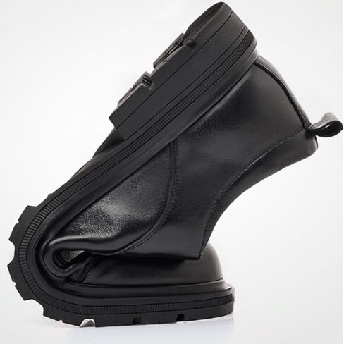 Men's Leather Shoes Casual Shoes Business Commuting Shoes Round Toe Lace-up Row Hand-Stitched Rubber Sole Non-Slip Skin-Friendly Lining Everyday Wear in Kuwait