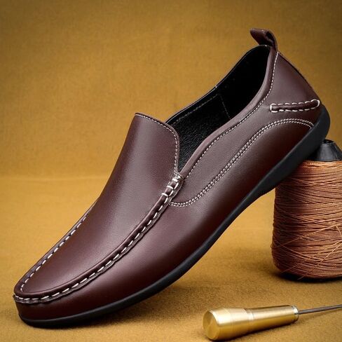 Men's Slip-on Business Shoes Flat Casual Shoes Low-Heeled Breathable wear-Resistant Round-Toe Oxford Shoes for Men in Saudi Arabia