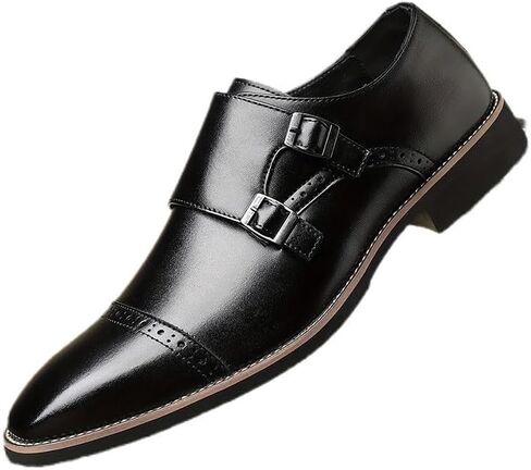 Men's Fashionable Metal Buckle Business Dress Shoes Low-top Pointed Toe Oxford Shoes for Wedding Party Work Men Versatile Comfortable Shoes in Saudi Arabia