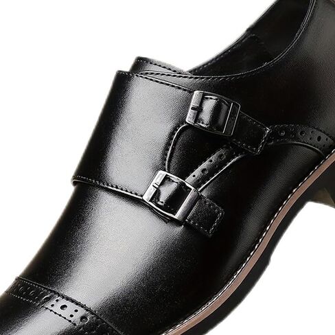 Men's Fashionable Metal Buckle Business Dress Shoes Low-top Pointed Toe Oxford Shoes for Wedding Party Work Men Versatile Comfortable Shoes in Saudi Arabia