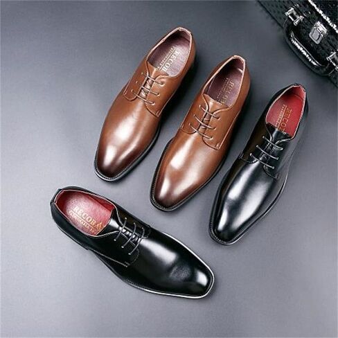 Men's Business Casual Formal Gentleman Lace-up Colored Leather Shoes Professional Wear Pointed Toe Low-top Shoes Suitable for Office in Kuwait