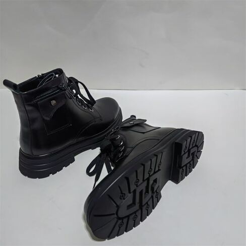 Men's High-top Leather Boots British Rubber Shoes Round-Toed Thick-Soled Lace-up Comfortable Breathable wear-Resistant Warm Shoes for Men in Kuwait