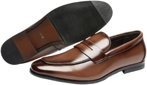 Men's Slip-on Dress Business Leather Shoes Pointed Toe Low-top Lightweight Oxford Shoes Non-Slip Rubber Wear-Resistant Comfortable Casual Shoes for Men in Saudi Arabia