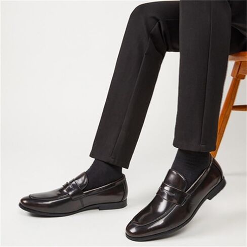 Men's Slip-on Dress Business Leather Shoes Pointed Toe Low-top Lightweight Oxford Shoes Non-Slip Rubber Wear-Resistant Comfortable Casual Shoes for Men in Saudi Arabia