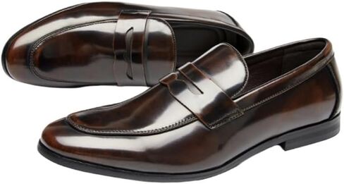 Men's Slip-on Dress Business Leather Shoes Pointed Toe Low-top Lightweight Oxford Shoes Non-Slip Rubber Wear-Resistant Comfortable Casual Shoes for Men in Saudi Arabia