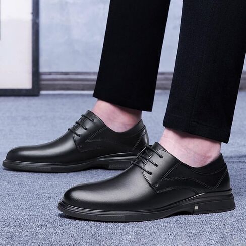 Men's Lace-up Business Dress Shoes Black Casual Shoes Breathable Soft Sole British Korean Wedding Shoes for Men in Kuwait