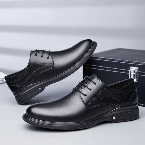 Men's Lace-up Business Dress Shoes Black Casual Shoes Breathable Soft Sole British Korean Wedding Shoes for Men in Kuwait