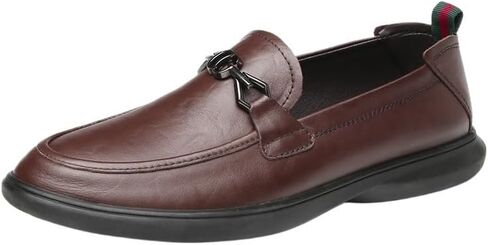 Men's Business Casual Shoes Round Toe Rubber Shoes Comfortable Breathable Versatile Flat-Soled Slip-on Shoes for Men in Kuwait