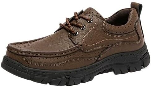 Men's Casual Rubber Shoes Outdoor Work Shoes Flat-Bottomed Round-Toed Lace-up Non-Slip wear-Resistant Breathable Running Shoes for Men in Saudi Arabia