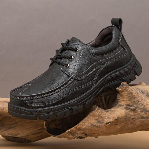 Men's Casual Rubber Shoes Outdoor Work Shoes Flat-Bottomed Round-Toed Lace-up Non-Slip wear-Resistant Breathable Running Shoes for Men in Saudi Arabia