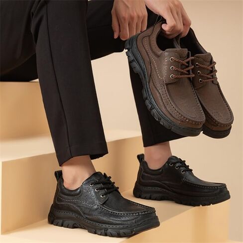 Men's Casual Rubber Shoes Outdoor Work Shoes Flat-Bottomed Round-Toed Lace-up Non-Slip wear-Resistant Breathable Running Shoes for Men in Saudi Arabia