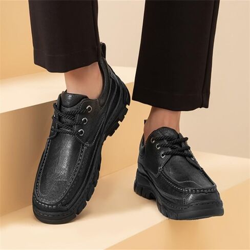 Men's Casual Rubber Shoes Outdoor Work Shoes Flat-Bottomed Round-Toed Lace-up Non-Slip wear-Resistant Breathable Running Shoes for Men in Saudi Arabia
