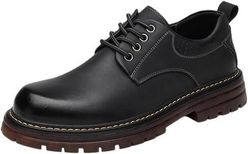 Men's Business Rubber Shoes Work Shoes Lace-up Thick-Soled Low-top Round Heel Versatile Comfortable Breathable Non-Slip Outdoor Running Shoes for Men in Saudi Arabia
