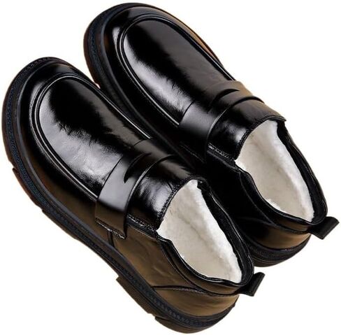 Men's Dress Business Shoes High Top Cotton Shoes Round Thick Bottom Comfortable Breathable Non-slip wear-resistant Casual warm Plus Velvet Shoes for Men in Saudi Arabia