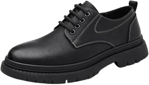 Men's Dress Oxford Shoes Versatile Rubber Shoes Low-top Lace-up Flat Bottom Comfortable Breathable Non-Slip wear-Resistant Work Shoes for Men in Kuwait