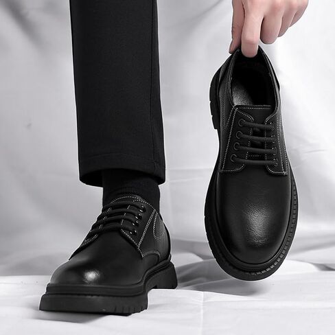 Men's Dress Oxford Shoes Versatile Rubber Shoes Low-top Lace-up Flat Bottom Comfortable Breathable Non-Slip wear-Resistant Work Shoes for Men in Saudi Arabia