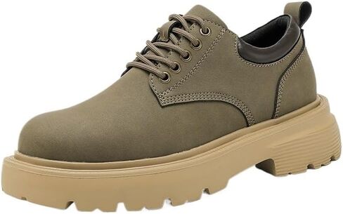 Men's Heightening Rubber Shoes Casual Work Shoes Round Heel Versatile Comfortable Breathable Non-Slip Lace-up Low-top Outdoor Oxford Shoes for Men in Kuwait