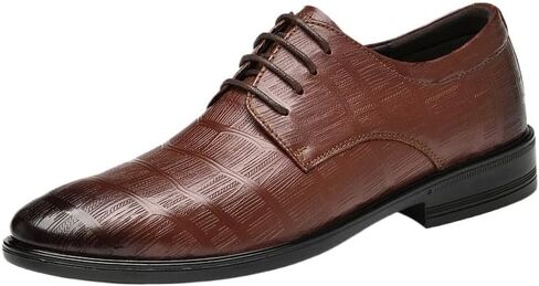 Men's Business Dress Shoes Lace-up Casual Shoes Soft-Soled Height-Enhancing Versatile Work Shoes for Men in Saudi Arabia