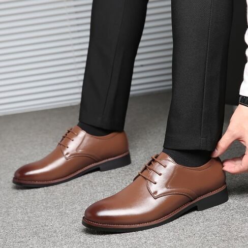 Men's Classic Business Lace-up Dress Shoes Low-top Round-Toe Oxford Shoes for Wedding Party Work Men Comfortable Versatile Shoes in Saudi Arabia