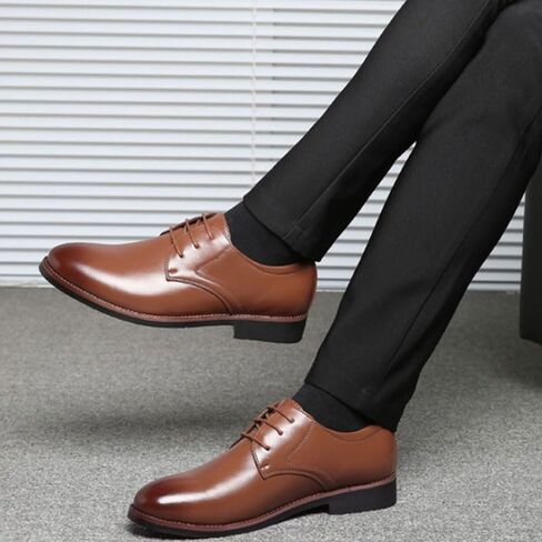 Men's Classic Business Lace-up Dress Shoes Low-top Round-Toe Oxford Shoes for Wedding Party Work Men Comfortable Versatile Shoes in Saudi Arabia