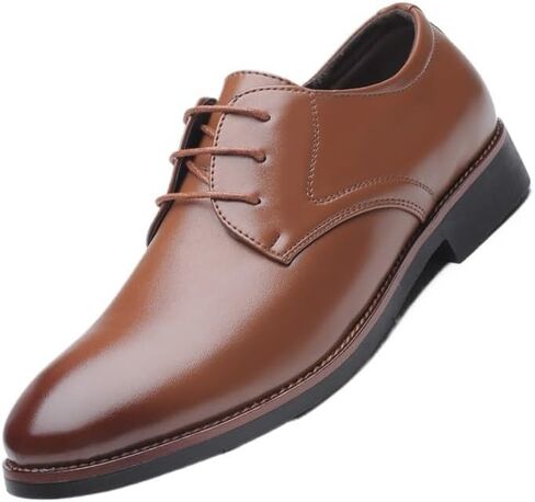 Men's Classic Business Lace-up Dress Shoes Low-top Round-Toe Oxford Shoes for Wedding Party Work Men Comfortable Versatile Shoes in Kuwait