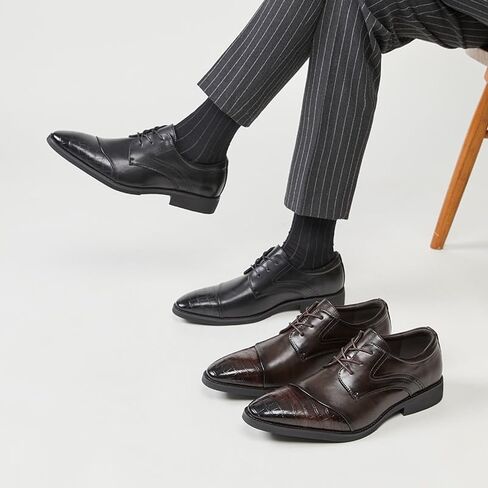 Men's British Spring and Autumn Business Soft-Soled Formal Leather Shoes Casual Office Pointed Toe Gentleman Derby Shoes Suitable for Wedding Office in Saudi Arabia
