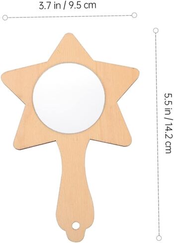 Homoyoyo 12pcs DIY Wooden Mirror Boys and Girls Toys Blank Mirror for Crafts Handmade Boys and Girls Room Decor in Saudi Arabia