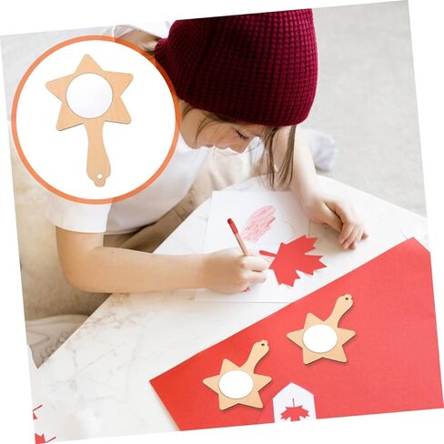 Homoyoyo 12pcs DIY Wooden Mirror Boys and Girls Toys Blank Mirror for Crafts Handmade Boys and Girls Room Decor in Saudi Arabia