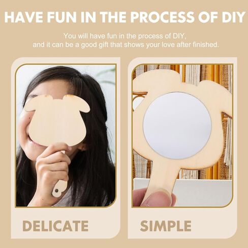 VICASKY 10Pcs Unfinished Small Mirrors for DIY Craft Projects for Home Decoration and Family Activities Mirror Accessories for Creative Play and Learning in Saudi Arabia