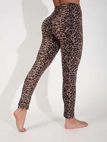 Women Small Leopard Print Yoga Leggings Outdoor Sports Elasticity Breathable Fabric Comfortable Yoga Hiking Workouts Pants in Saudi Arabia